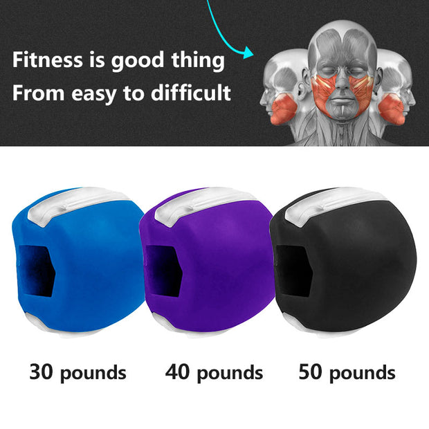 Face Masseter Facial jawline Jaw Muscle Exerciser Chew Ball Bite Training  Device 